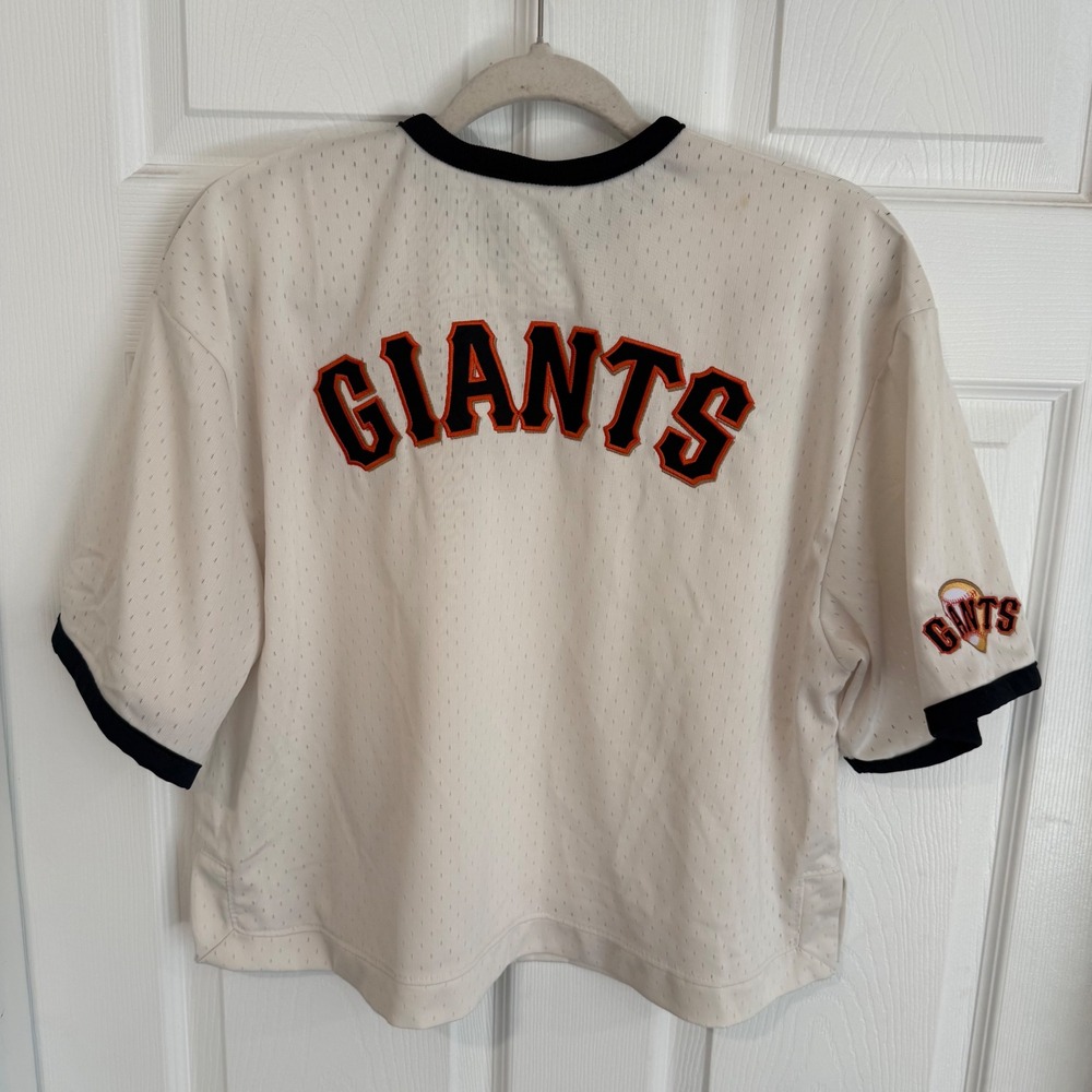 Champion San Francisco Giants Mesh Crop Top Jersey White Black Womens Small - Picture 5 of 5